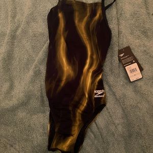 Speedo Navy and Gold Endurance+ One Piece Training Suit